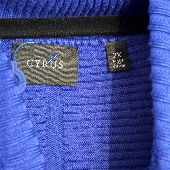 Cyrus Blue Cowl Neck Sweater - Picture 2 of 2